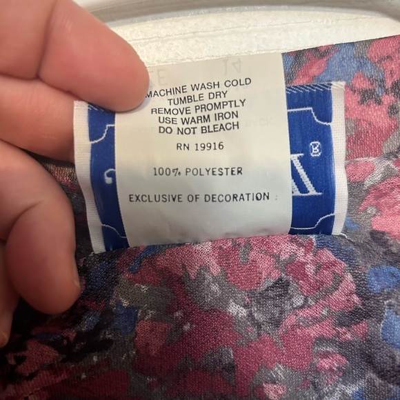 Vintage Nancy II Purple Floral Dress Size 14 USA Made Collared‎ Belt Tie - Picture 4 of 9